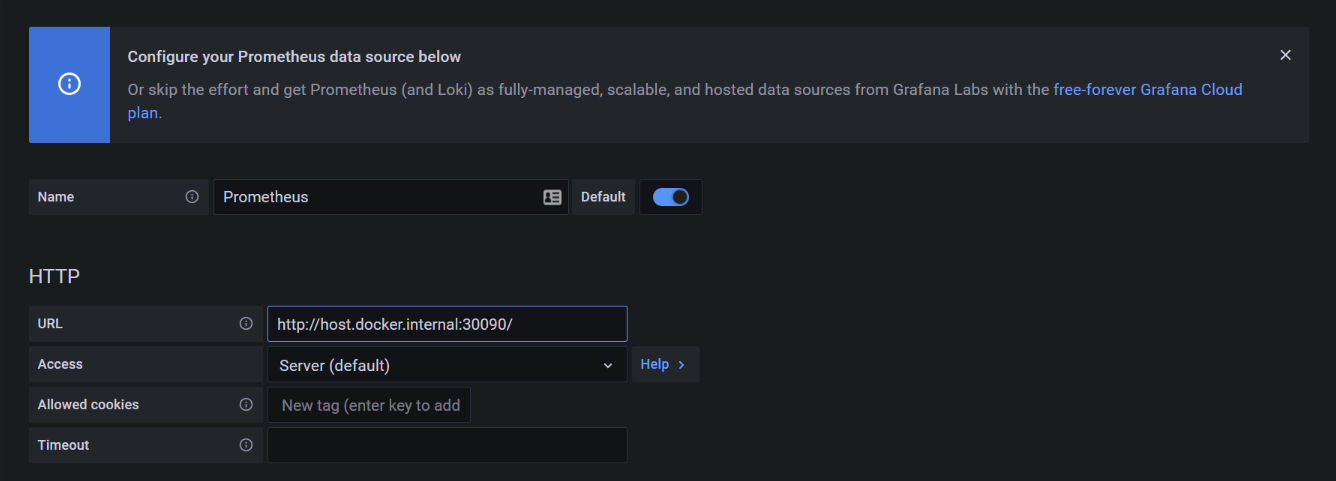 Grafana - adding source